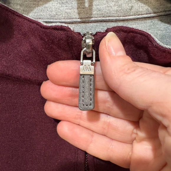 Mizzen &‎ Main Men's Pro Flex Quarter 1/4 Zip Burgundy Heather, Medium - Picture 5 of 8